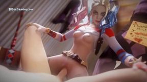 Superhero Slut Harley Quinn Handles Big Cock - 3D Compilation