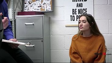 Step dad watches as naive step daughter gets fucked in the backroom by a