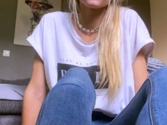 Curly Blonde Teen Records Solo Dildo Masturbation More at
