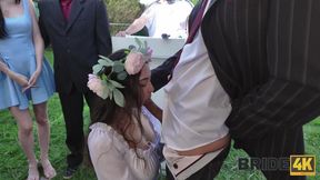 Big-titted bride-to-be takes a sloppy facial