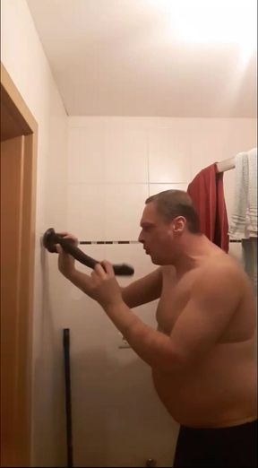 Me deepthroat my 14 Inch BBC Dildo