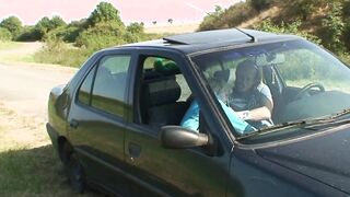 80 years mature blonde old lady fuck roadside