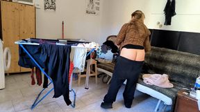 SICK CLEANING WITH HUGE BUTTCRACK FALLING PANTS