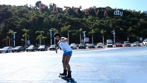 ”Skateboarding fail of big round ass Thai MILF who fucks at home after”