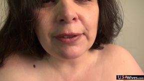 USA Wives -Charlie Fox, chubby brunette wife likes to have some pussy fun with sex toy