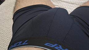 I had a quick wank before my girlfriend arrived, and my dick got covered in cum!
