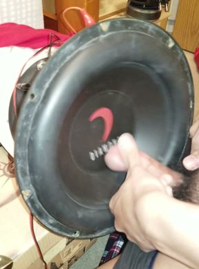 Huge cum on subwoofer