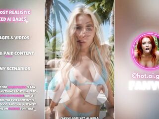 Hawt AI Golden-haired Sweethearts At Pool Party - 12 Hot Images