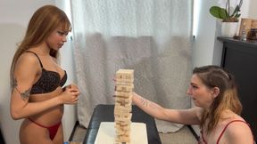 Angel and Dizzy engage in a thrilling game of Strip Tall Tumble Tower