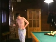 Russian Soldiers Play Pool in Nude