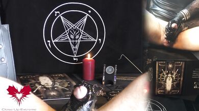 Sperm extraction with a drinking straw. Latex gloves and wristwatch. In the style of WatchesAndNails