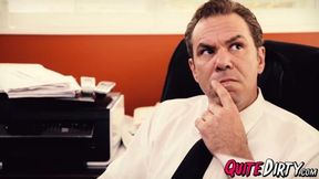 Blonde bombshell Jessa Rhodes gets nailed in the office doggy style