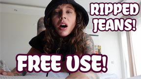 FREE USE SIS! Through torn jeans!