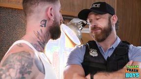 ”TRAILERTRASHBOYS Officer Brogan Grunts From Troy Daniels Heavy Shaft”