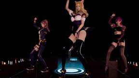 MMD R18 KDA - PopStars Ahri Akali Evelynn Kaisa Streaptease