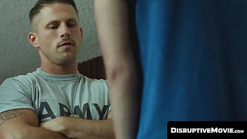 DisruptiveMovie.com - Inked army studs Roman Todd and Jkab Dale dominate recruit Trevor Harris