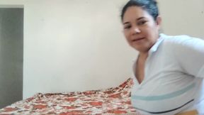 Cute Girlfriend in Blouse Sucking
