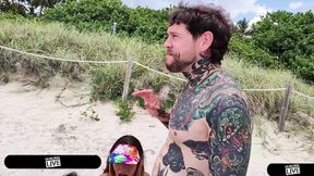 Football Playing Beach Babes W Little Bush Jc Wilds &amp; Sofie Reyez Creampied in Foursome - Immoral Live 4K