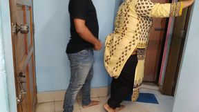Indian Stepmom Fucked While Cleaning the House