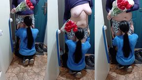 hot lesbian roleplay with a delivery girl and a customer with russian conversations