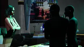 Hot nightclub whore gets double-teamed in a freaky threesome