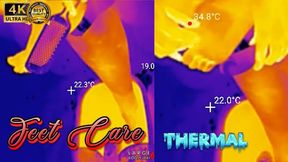 Feet Soles Get Ground, Buffed and Lubed Until They’re Glossy-Fuckable THERMAL POV (4K Landscape)