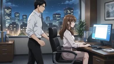 Boss Fucks Futanari Secretary With Creampie And Loud Moaning