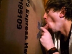 Twink Swallows Big Cock at Glory Hole