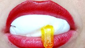 Mouth Crush: Liquid Filled Gummy Ball Mouth - Sweet Juice Burst Close-Up