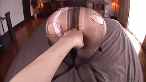 Kinky office lady in pantyhose Tsubasa Amami gives a foot job 5