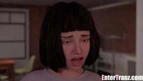 Freaky bully with BBC wrecks horny trans MILF in deep 3D cartoon fuck