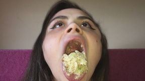 Princess in disgusting chewing