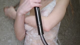 ASMR Wet Hot Body Big Tits Student Masturbating in the bathroom JOI POV Big Boobs