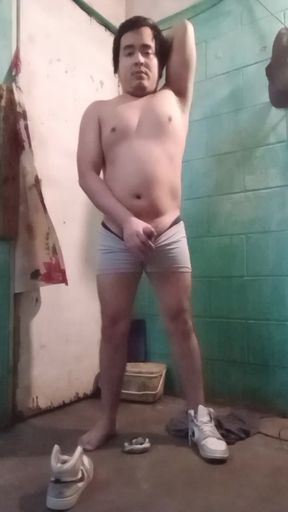 Excited Jesus pulling his penis