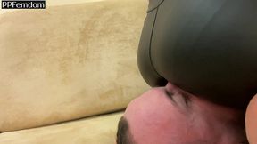 petite princess kira in leather legging ignore face sitting and footdom femdom