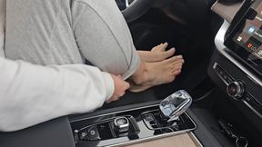 Driving Brand New Volvo XC90 Barefoot