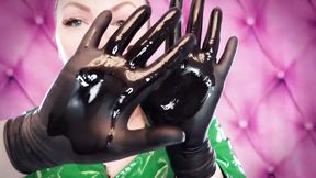 ASMR Vid - Nitrile Gloves and Oil - Fetish Glaminatrix Arya Grander - Great Relax Sexy Sounding POV