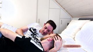 Watch two kinky lesbians share a steamy cuddle, kissing, and cumming together in HD