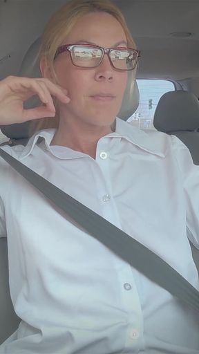 Submissive Slut Blindfolded, Naked and Used While Driving on the Highway!
