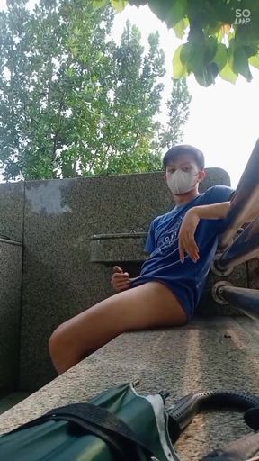 Unforgettable moment from &quot;Fit young Asian hunk outdoor cemetery wank with splashing cumshot&quot;