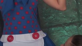 Kaia Kane Scares Blonde Damsel Paige And Fucks Her With Fingers And Vibe