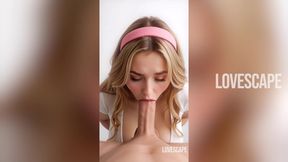 Shy Blonde Hentai Cutie Hesitates, Then Sucks Cock Until Sticky Facial Blast