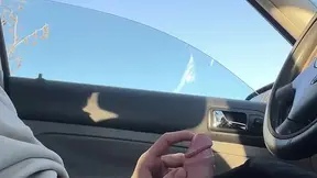 cruising park, touching my cock at the car parked on the street