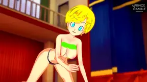 Erasas Busty Blowjob Tease Ends in Facial – DBZ Hentai Fun