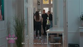 honeymoon stepmoms: luna doll catches stepson for cowgirl ride then kisscat gets secret creampie