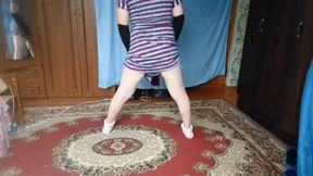 Hot Crossdresser Moving Booty Slowly to Drive You Crazy