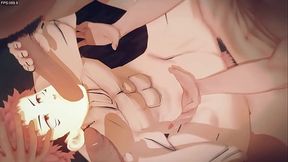 Jujutsu Kaisen Yaoi - Yuuji Itadori in a orgy - Anime Manga Asian Japanese Gay Porn