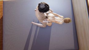 glassy voyeurism - getting deeply fucked and filled while the neighbor watches from the window