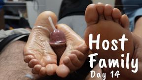 Host family - Day 14 - Hell in heaven - Double footjob - Aleska & Valentina - 4K