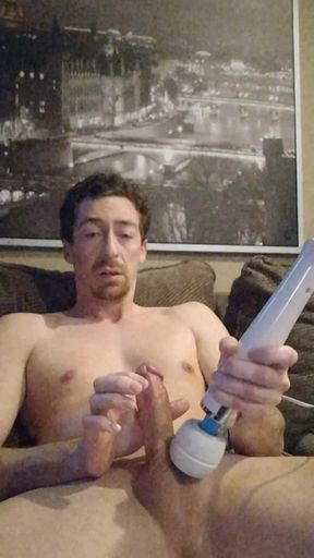 First time using a Hitachi wand on my dick on camera DMVToyLover223